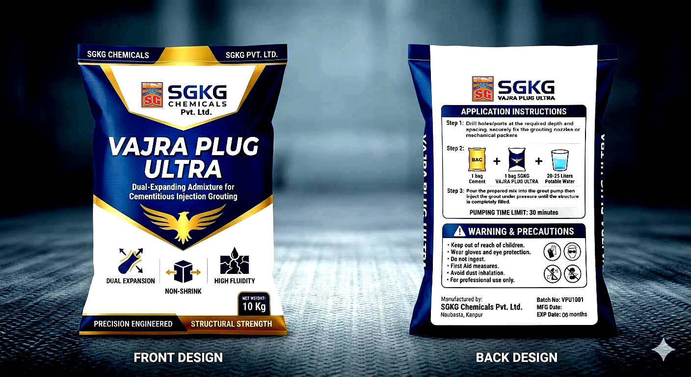 SGKG Vajra Plug Ultra – Dual Expanding Non-Shrink Grout Admixture (10kg)